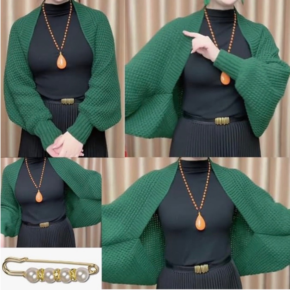 🆕 Knit Cardigan Cape Sweater